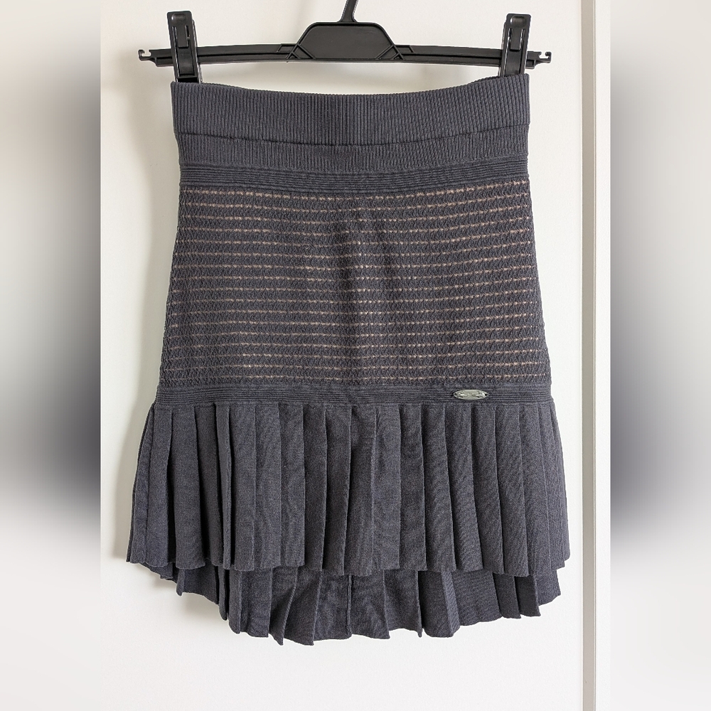 Lacoste Dark Gray Pleated Circle Skater Skirt